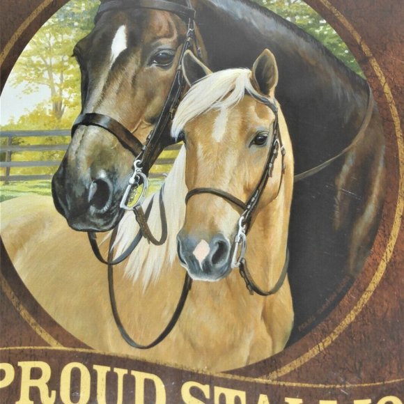 Welcome to Our Farm HORSE SIGN Metal Sign A Proud Stallion Family Lives Here - Picture 1 of 5